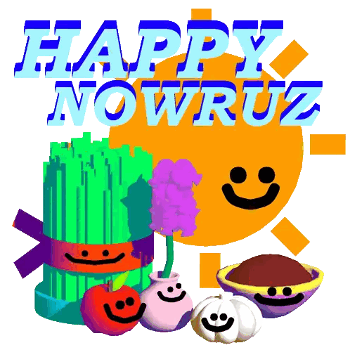 Nowruz Smiley Faces Poster Sticker