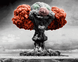 Nuclear Bomb Clown Face Cloud GIF