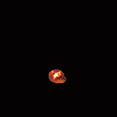 Nuclear Explosion On Black Background GIF