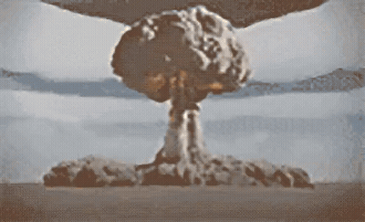 Nuclear Mushroom Cloud In Desert GIF