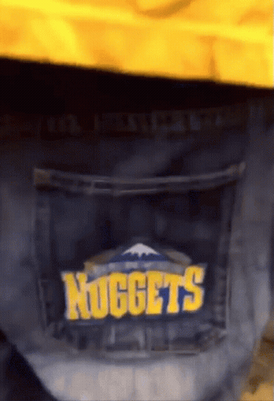 Nuggets Word On Black Shirt GIF