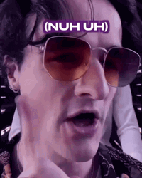 Nuh Uh Black Hair Sunglasses Man GIF