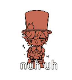 Nuh Uh Hatted Orange Jolly Boy GIF