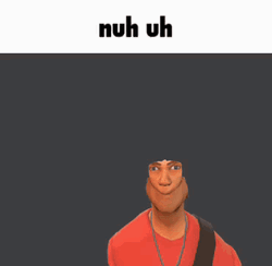 Nuh Uh Red Shirt Bearded Avatar Guy GIF