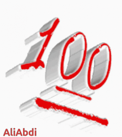 Number 100 With Aliabdi Underneath GIF
