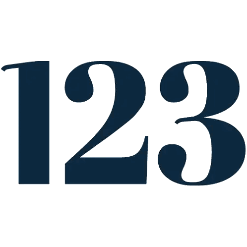Number 123 Displayed Large Sticker