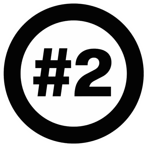 Number 2 Inside Black And White Circle Sticker