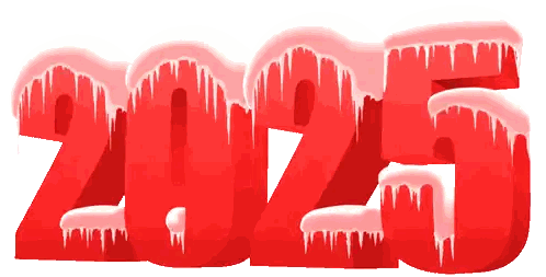 Number 2025 Covered In Snow And Ice Sticker