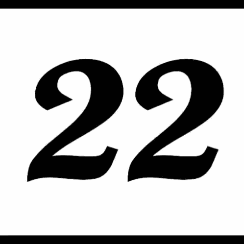 Number 22 Black And White Sticker