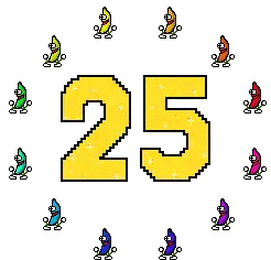 Number 25 Surrounded By Colorful Crayons Sticker