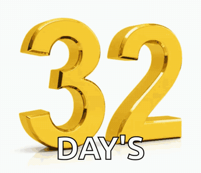 Number 32 With Polka Dots And Day GIF