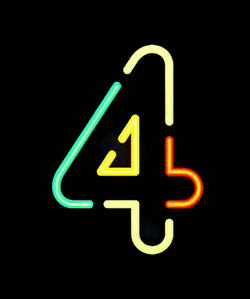 Number 4 Neon GIF