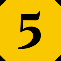 Number 5 Yellow Background GIF