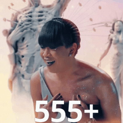 Number 8 With Big Eyes On Pink Background GIF