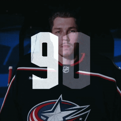 Number 90 Above Hockey Player Face GIF
