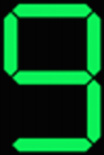 Number Eight On Green Digital Display GIF