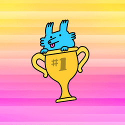Number One Gold Cup Award Blue Dog GIF