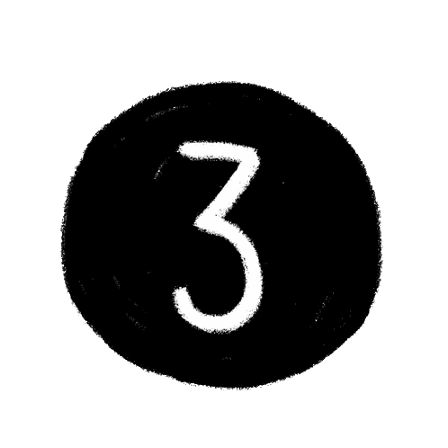 Number Three Inside Circle Sticker