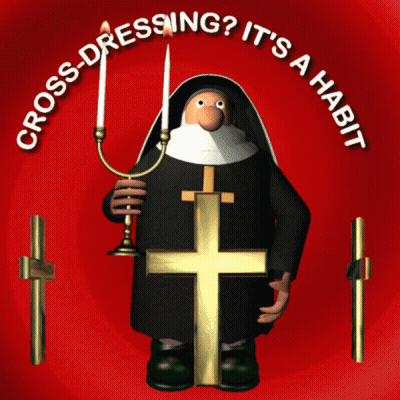 Nun Holding Candle And Cross Cross-Dressing It's A Habit GIF