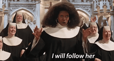Nun Saying I Will Follow Her GIF
