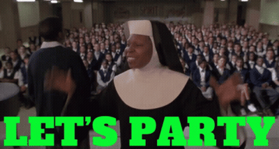 Nun Saying Let's Party GIF