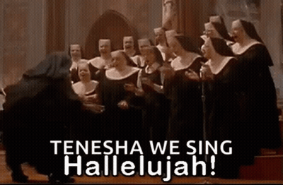 Nuns Singing Hallelujah In Church Man Behind GIF