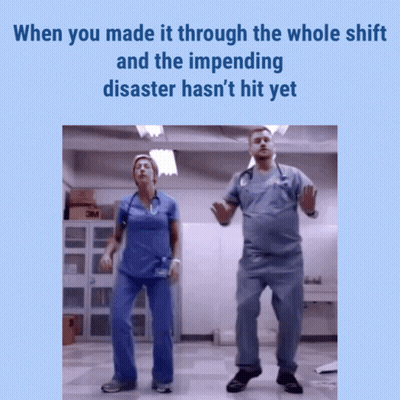 Nurse And Doctor Dancing In Hospital GIF