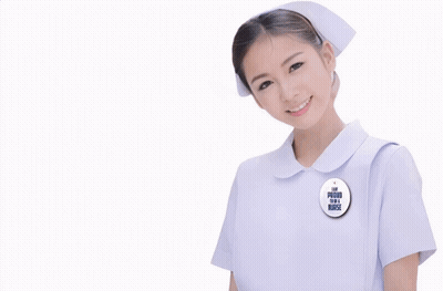 Nurse And Little Girl Wearing I'm Proud To Be A Doctor Badges GIF