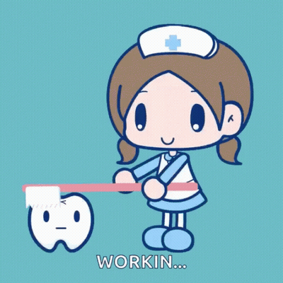 Nurse Brushing Tooth Saying Workin GIF
