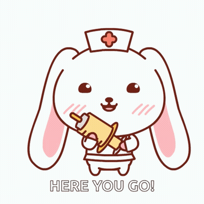 Nurse Bunny Holding Syringe Here You Go GIF