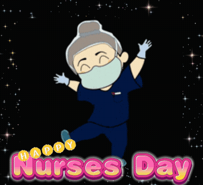 Nurse Celebrating Nurses Day With Fireworks GIF