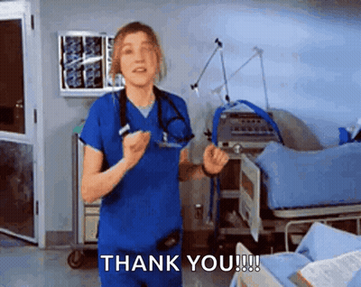 Nurse Dancing In Hospital Room Saying Thank You GIF
