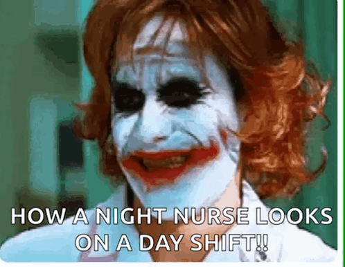 Nurse Dressed as Joker Smiling