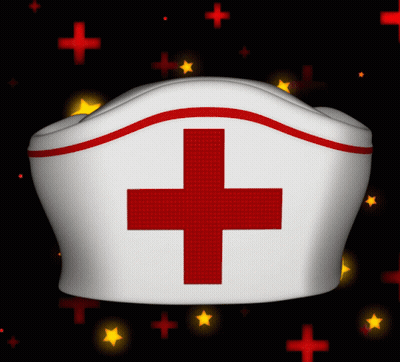 Nurse Hat With Red Cross GIF