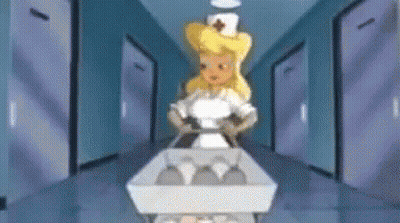 Nurse Pushing Egg Cart GIF