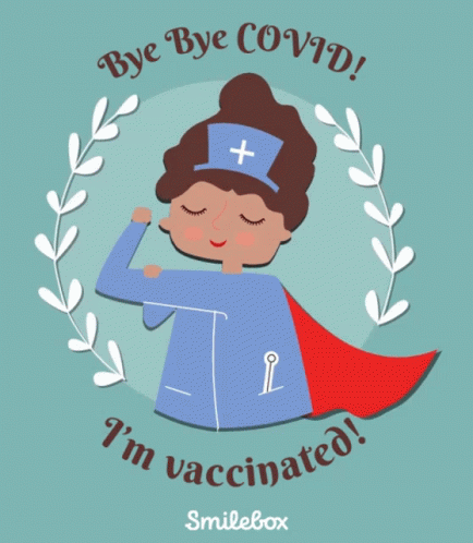 Nurse Saying Bye Bye Covid I Am Vaccinated GIF