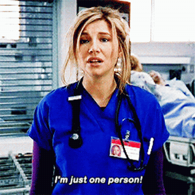 Nurse Saying I'm Just One Person GIF