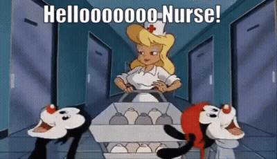Nurse Standing Next To Egg Box GIF