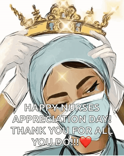 Nurse Wearing Crown Says Happy Nurses Appreciation Day GIF