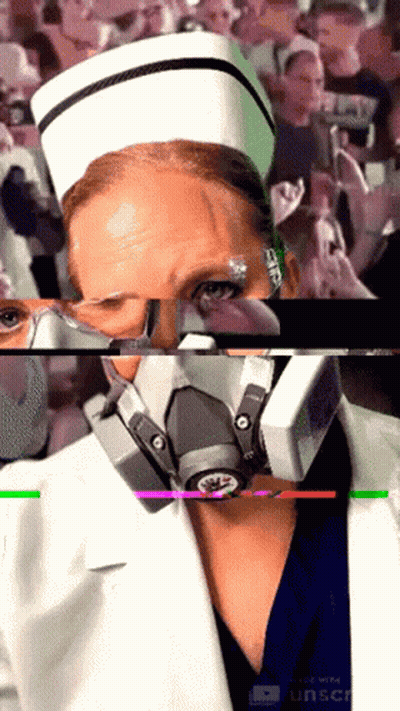 Nurse Wearing Gas Mask And White Hat GIF