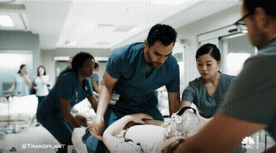 Nurses Carrying Patient On Stretcher #Transplant GIF