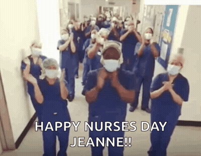 Nurses Clapping In Hallway GIF