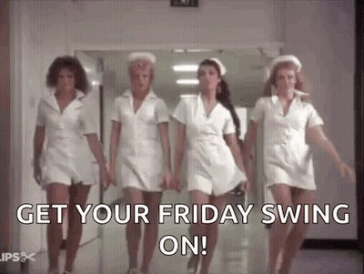 Nurses Walking Hallway Get Your Friday Swing On GIF