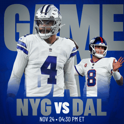 NY Giants Vs Dallas Cowboys Game Poster GIF