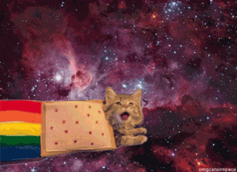 Nyan Cat On Outer Space GIF