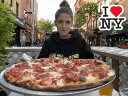 NYC Pizza Eat Outside GIF
