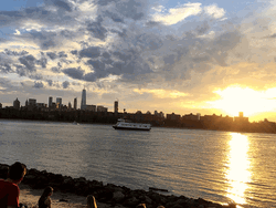 NYC River Sunset Skyline GIF