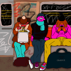 NYC Subway Commute Art GIF