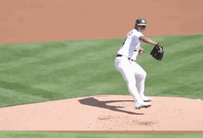 Oakland Athletics Pitcher About To Throw Pitch GIF