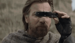 Obi Wan Surprised At What He Saw In Binocular GIF